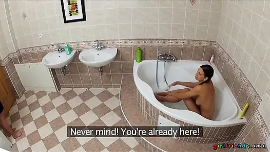 Girlfriends XXX - Getting Wet in the Tub Leads to Pussy Play