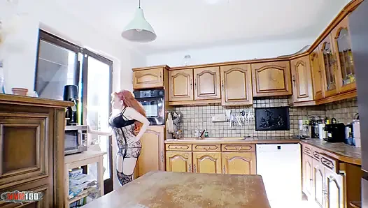 Brillitte Marilyn and Terry Kemaco in Chubby Redhead Mexican MILFs Kitchen Fuckfest