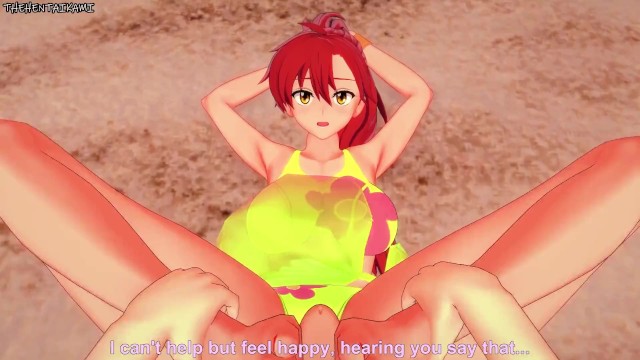 Yoko Littner Gives You a Footjob At The Beach! Gurren Lagann Feet POV