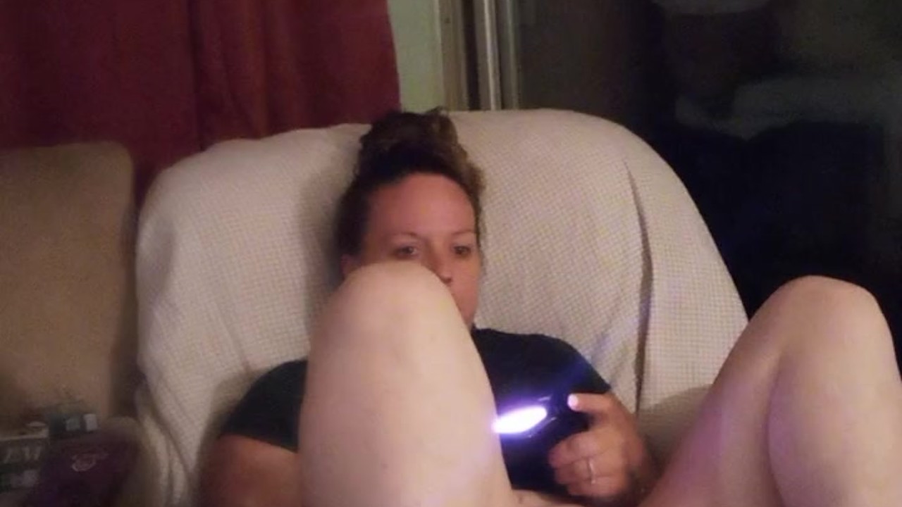 Pretty white girl in with her legs spread on couch teasing and roommate could not resist and kiss